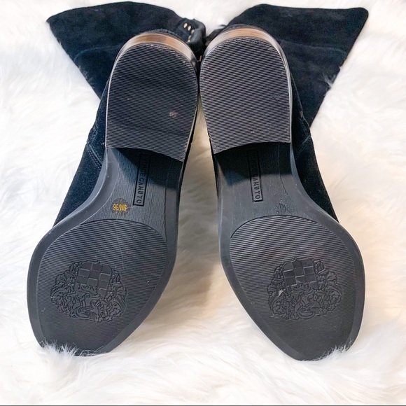 NWOT Vince Camuto Bashan Black Suede Leather Gold Studded Over-the-Knee Boots 6 - Picture 8 of 8